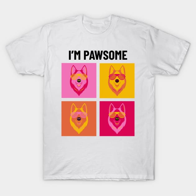 Husky Pawsome Awesome Cool Dude Dog T-Shirt by 4U2NV-LDN